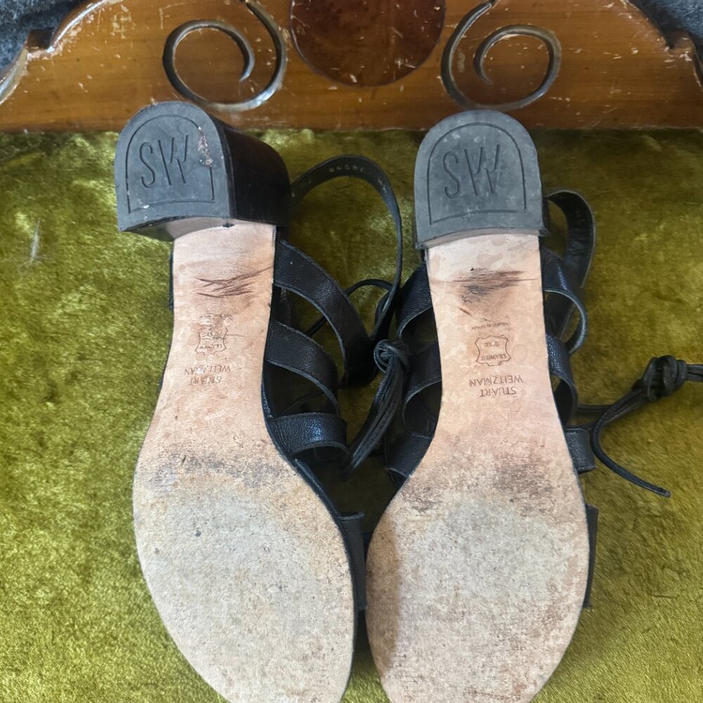 Stuart Weitzman Tiegirlbingo Lace-Up Strappy Leat… - image 8